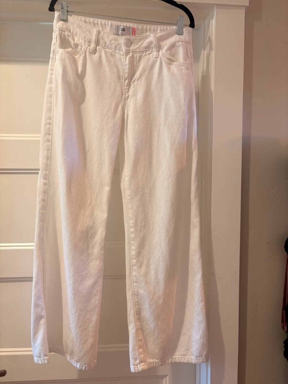 CAbi White Ashbury Jeans | Size 2 | High Rise | Straight Wide Leg